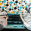 Desconocidos íntimos. Acrílico sobre papel, 55 x 38 cm, 2021