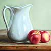 Bodegón con duraznos. 40x50. Oleo	